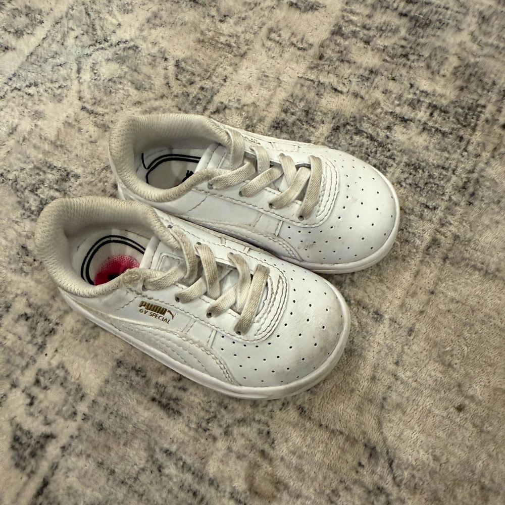 Puma Kids White Low-Top Lace Sneakers